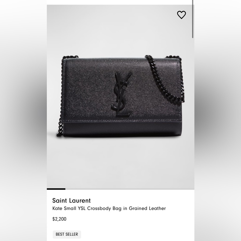 Saint Laurent Kate black grained leather small crossbody bag - Picture 16 of 16